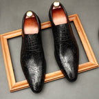 Baroque Patterned Derby: Luxury Men's Party & Prom Formal Shoesyes