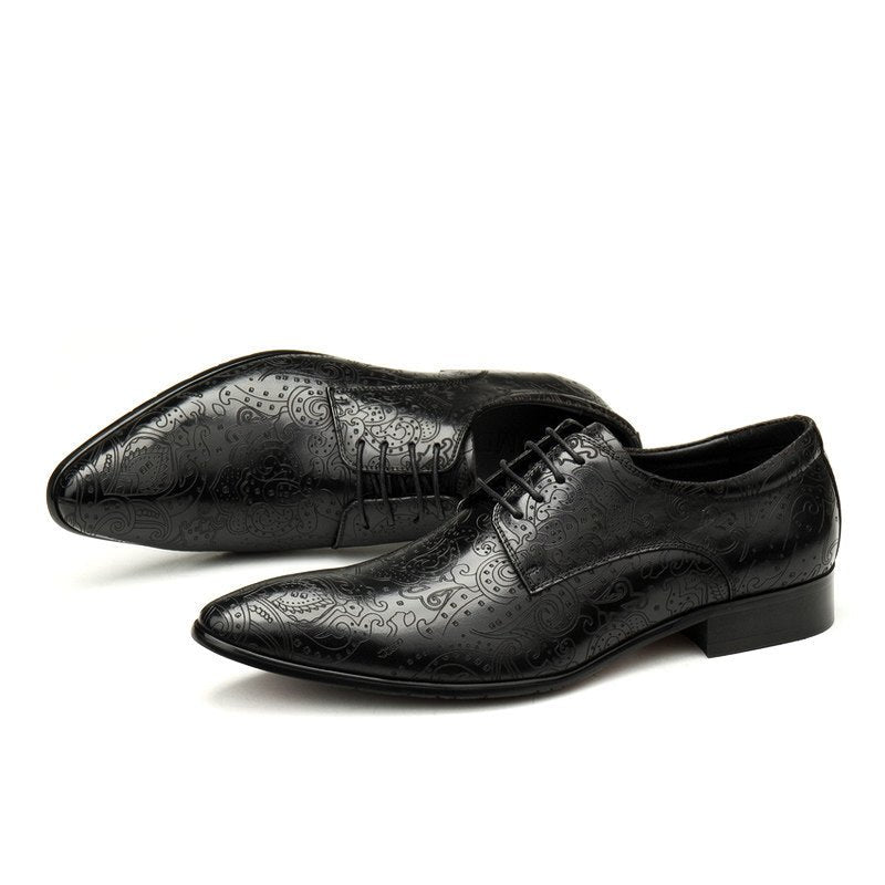 Baroque Patterned Derby: Luxury Men's Party & Prom Formal Shoesyes