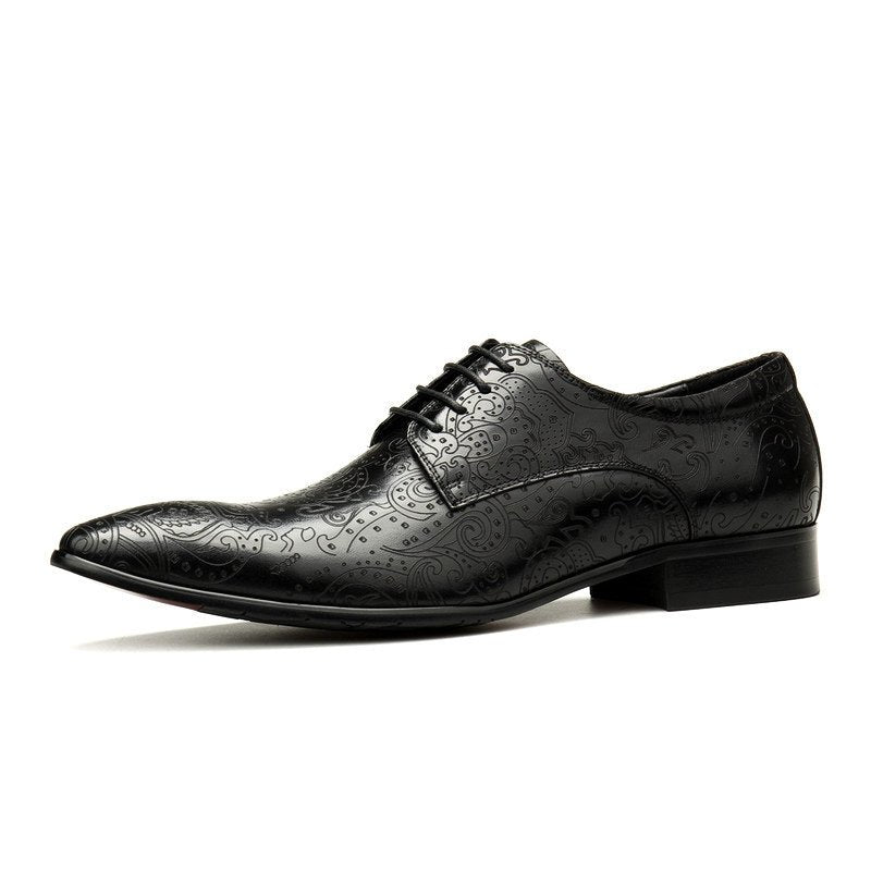 Baroque Patterned Derby: Luxury Men's Party & Prom Formal Shoesyes