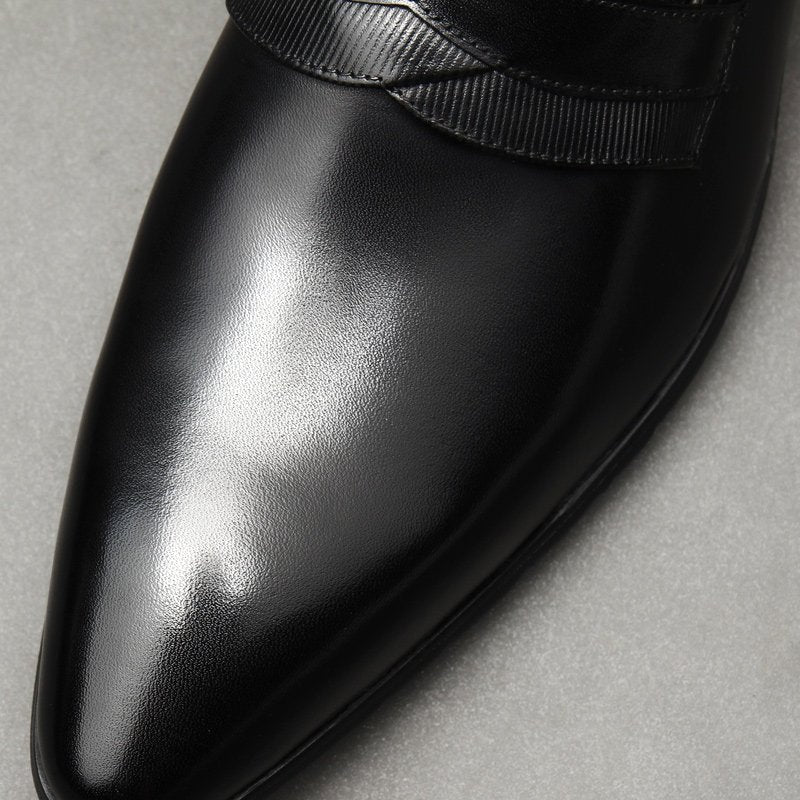 Bomeishoes Fashionable Men's Leather Dress Loafers Shoes Slip Onyes