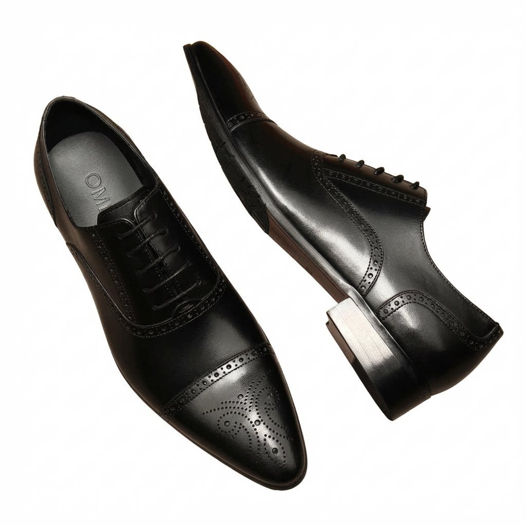 Bomeishoes Men's Cap Toe Dress Shoes - Business & Wedding Oxfordsyes