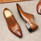 Bomeishoes Men's Cap Toe Dress Shoes - Business & Wedding Oxfordsyes