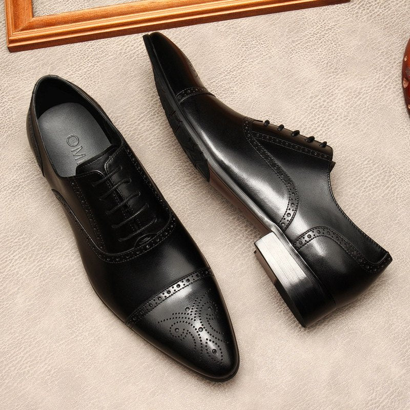 Bomeishoes Men's Cap Toe Dress Shoes - Business & Wedding Oxfordsyes