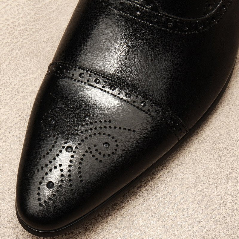 Bomeishoes Men's Cap Toe Dress Shoes - Business & Wedding Oxfordsyes