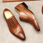 Bomeishoes Men's Cap Toe Dress Shoes - Business & Wedding Oxfordsyes