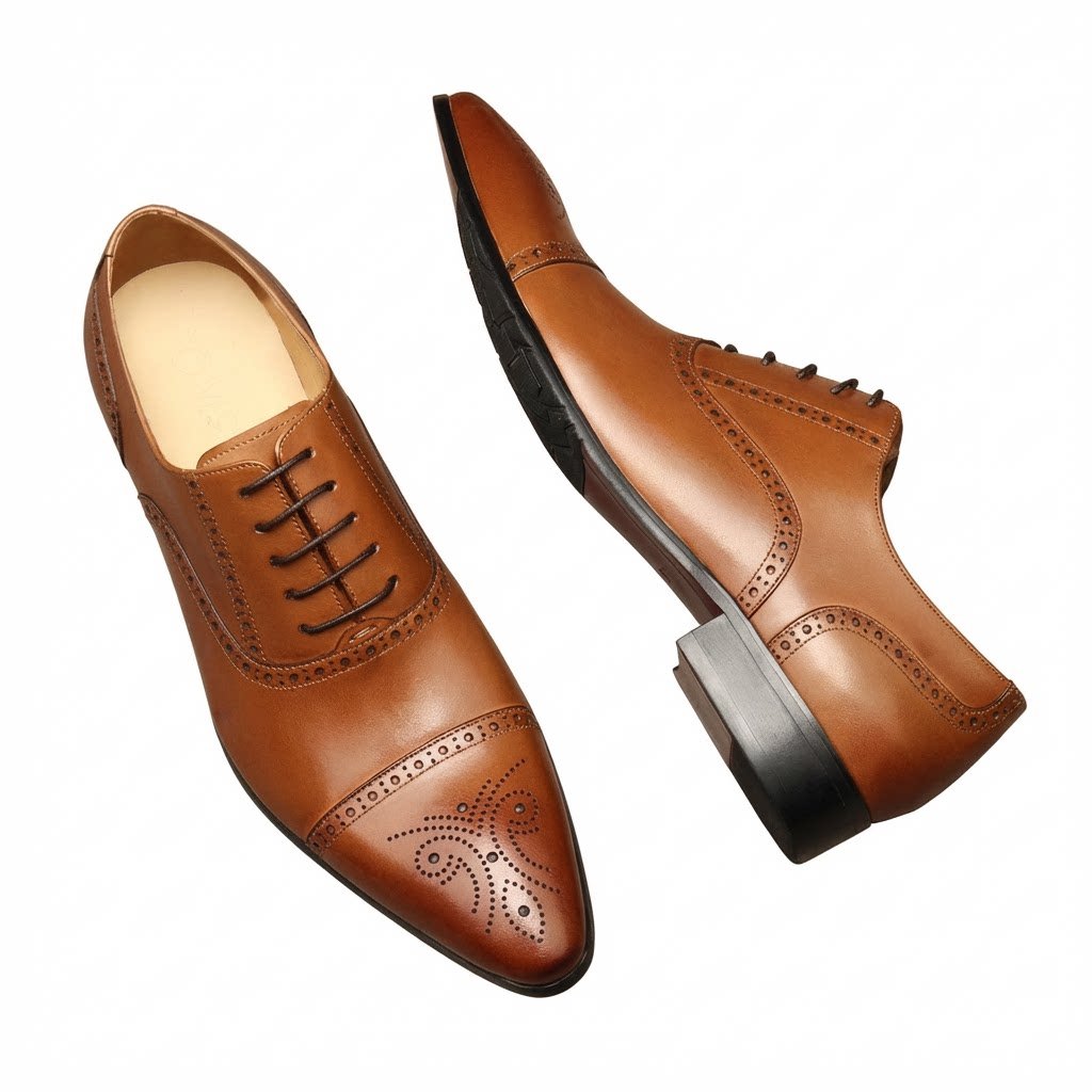 Bomeishoes Men's Cap Toe Dress Shoes - Business & Wedding Oxfordsyes