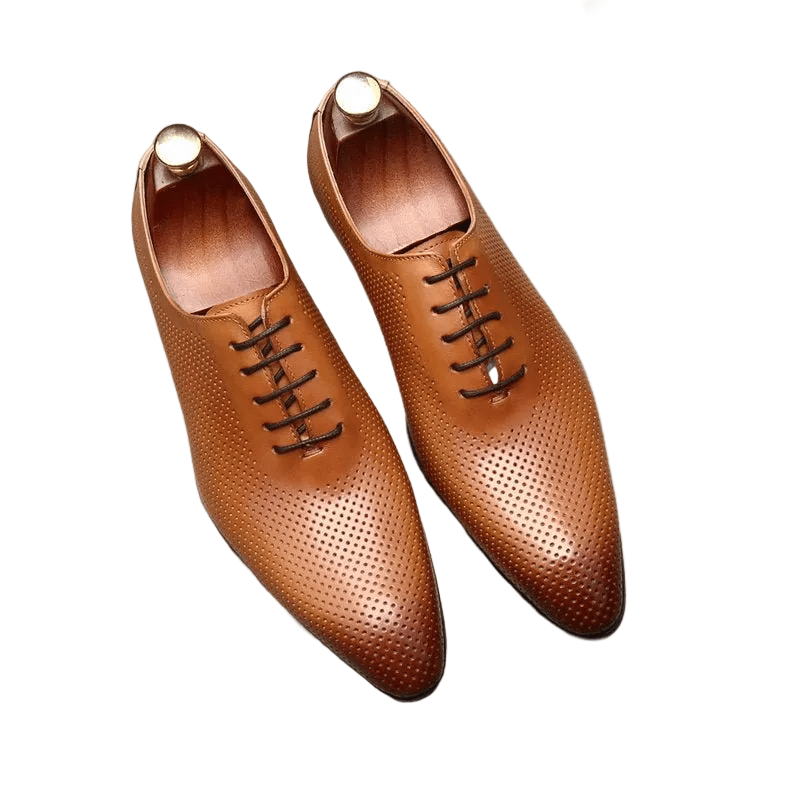 Bomeishoes Men's Comfortable Oxford Shoes - Polka Dot Dress Shoesyes