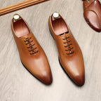 Bomeishoes Men's Comfortable Oxford Shoes - Polka Dot Dress Shoesyes