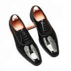 Bomeishoes Men's Formal Dress Shoes - Shiny Cap Toe Wedding Oxfordsyes