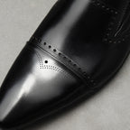 Bomeishoes Men's Slip On Dress Shoes | Toe Caps Formal Loafersyes