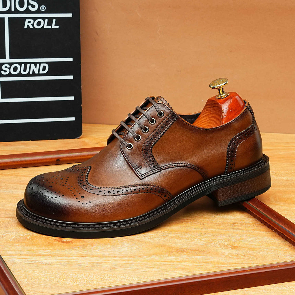 British Men's Brogue Derby: Fashion Versatile Wedding Dress