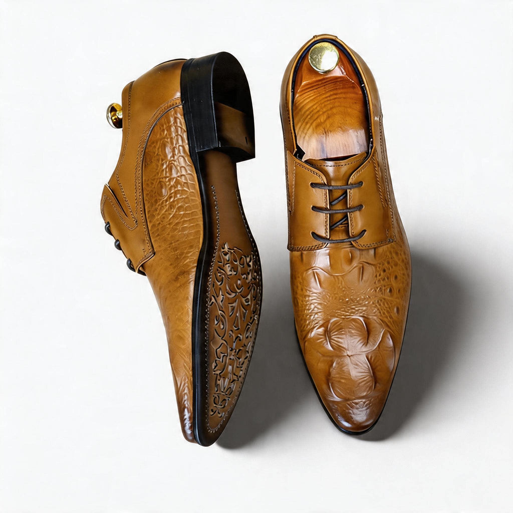 British Men's Croc Derby: Fashion Printed Sole Elite Dress