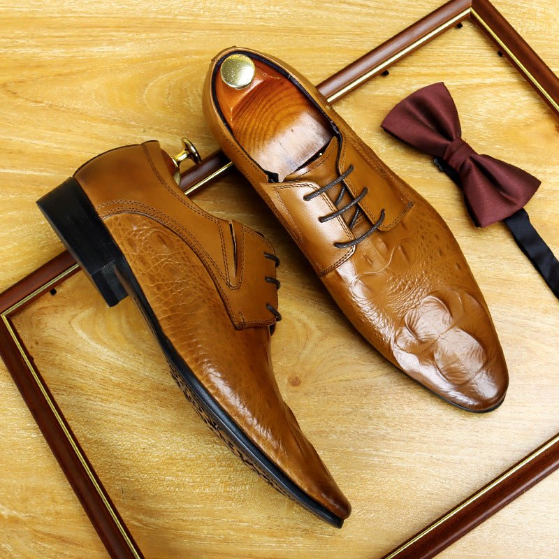British Men's Croc Derby: Fashion Printed Sole Elite Dress