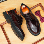 British Men's Round Toe Derby: Fashion Chunky Business Dress