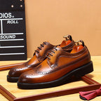 British Men's Round Toe Derby: Fashion Chunky Business Dress