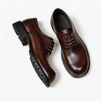 British Men's Round Toe Derby: Fashion Chunky Business Dress