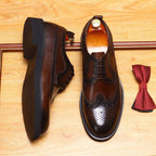 British Men's Round Toe Derby: Fashion Chunky Business Dress