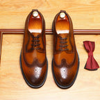 British Men's Round Toe Derby: Fashion Chunky Business Dress