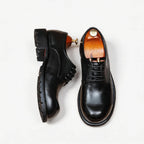 British Men's Round Toe Derby: Fashion Chunky Business Dress