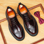 British Men's Round Toe Derby: Fashion Chunky Business Dress