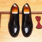 British Men's Round Toe Derby: Fashion Chunky Business Dress
