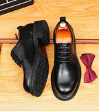 British Round Toe Derby: Fashion Patterned Sole Elite Dress
