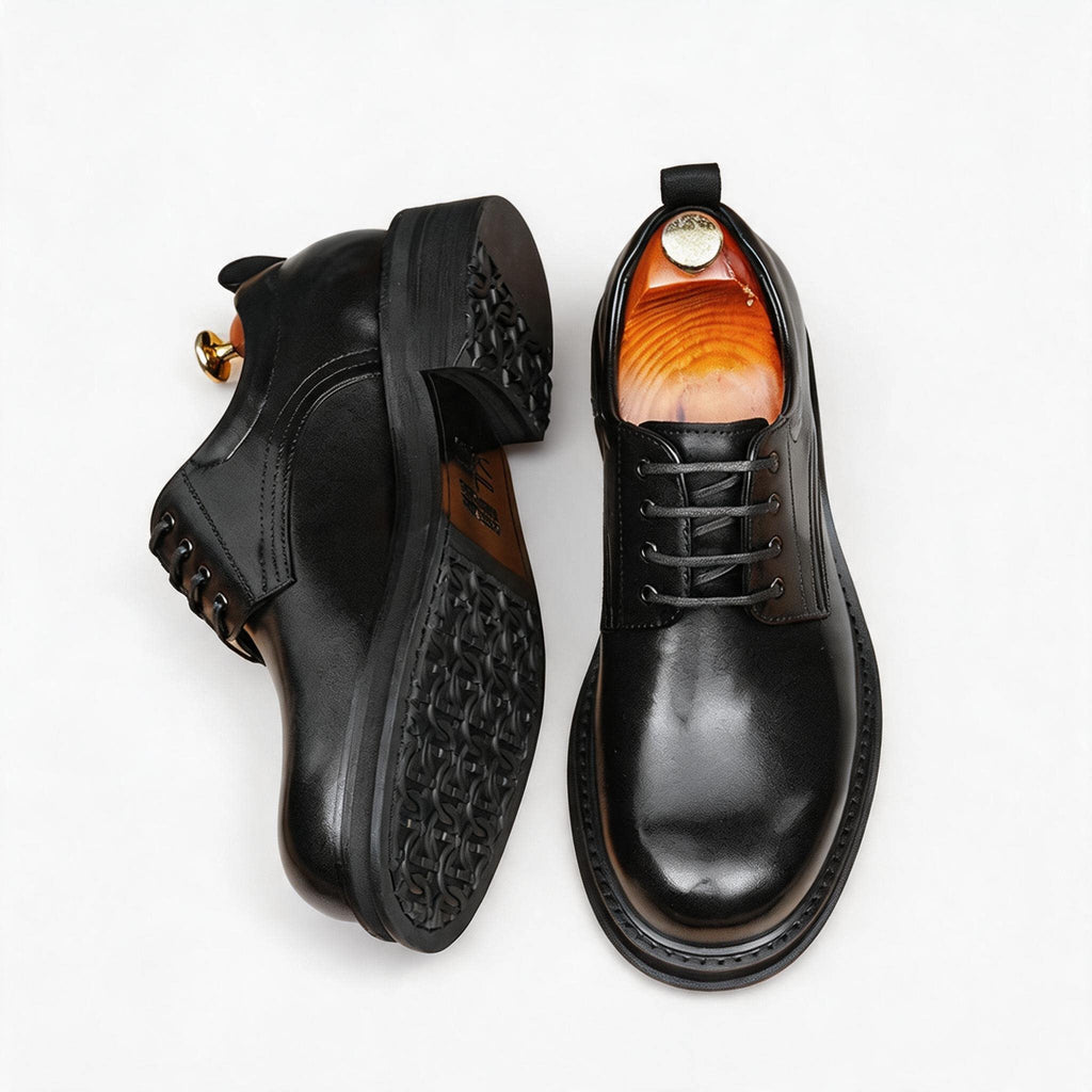 British Round Toe Derby: Fashion Patterned Sole Elite Dress