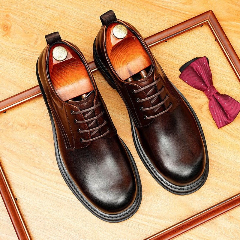 British Round Toe Derby: Fashion Patterned Sole Elite Dress