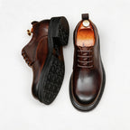British Round Toe Derby: Fashion Patterned Sole Elite Dress