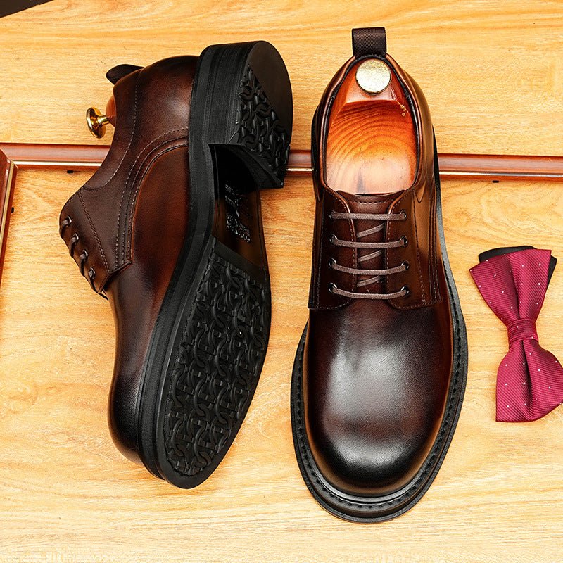 British Round Toe Derby: Fashion Patterned Sole Elite Dress