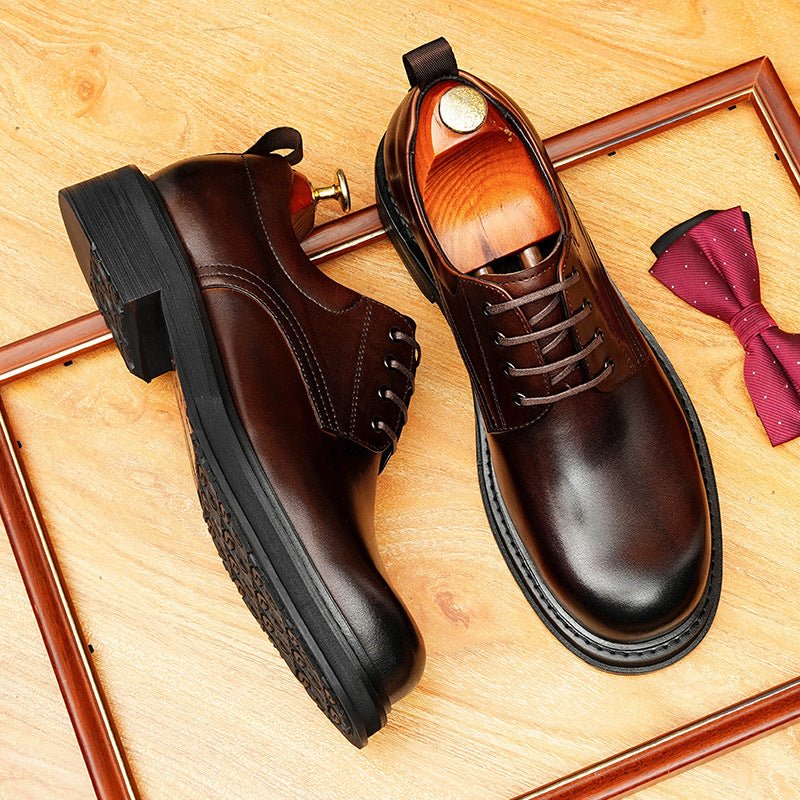 British Round Toe Derby: Fashion Patterned Sole Elite Dress