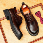 British Round Toe Derby: Fashion Patterned Sole Elite Dress