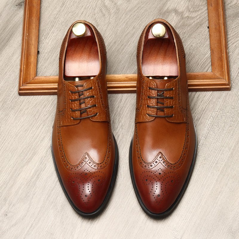 Brogue dress shoes for men Formal Lace - up Derby shoes