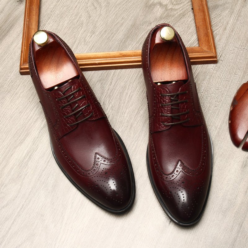 Brogue dress shoes for men Formal Lace - up Derby shoes