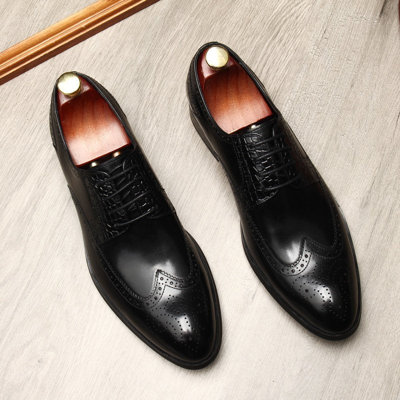 Brogue dress shoes for men Formal Lace - up Derby shoes