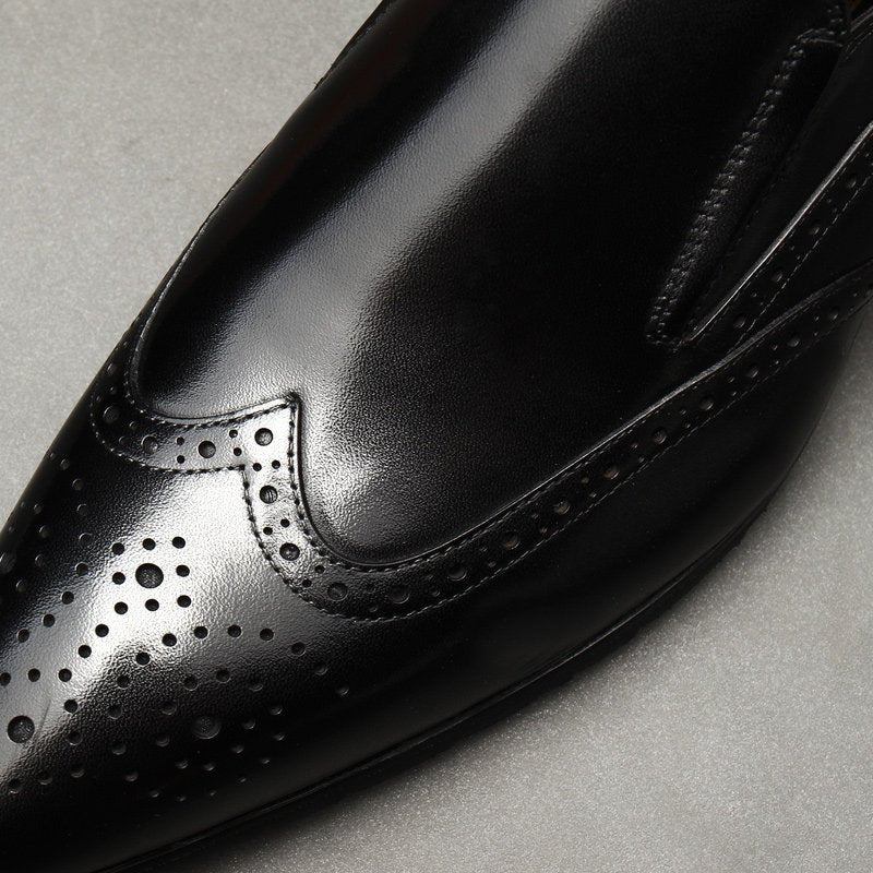 Brogue men's dress shoes Fashionable loafers Slip on Business shoes