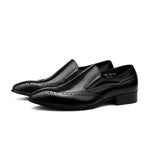 Brogue men's dress shoes Fashionable loafers Slip on Business shoes