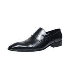 Brogue Slip - On men's business casual loafers Pointed toe Dress shoes