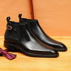 Buckled men's leather dress boots fashion Dress shoesyes