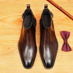 Buckled men's leather dress boots fashion Dress shoesyes