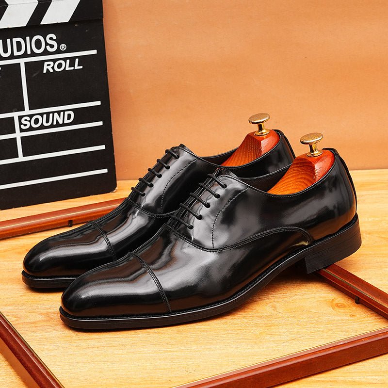 Burnished Cap - Toe Oxford Shoes Business Formal Dress Shoes Menyes