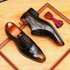 Burnished Cap - Toe Oxford Shoes Business Formal Dress Shoes Menyes