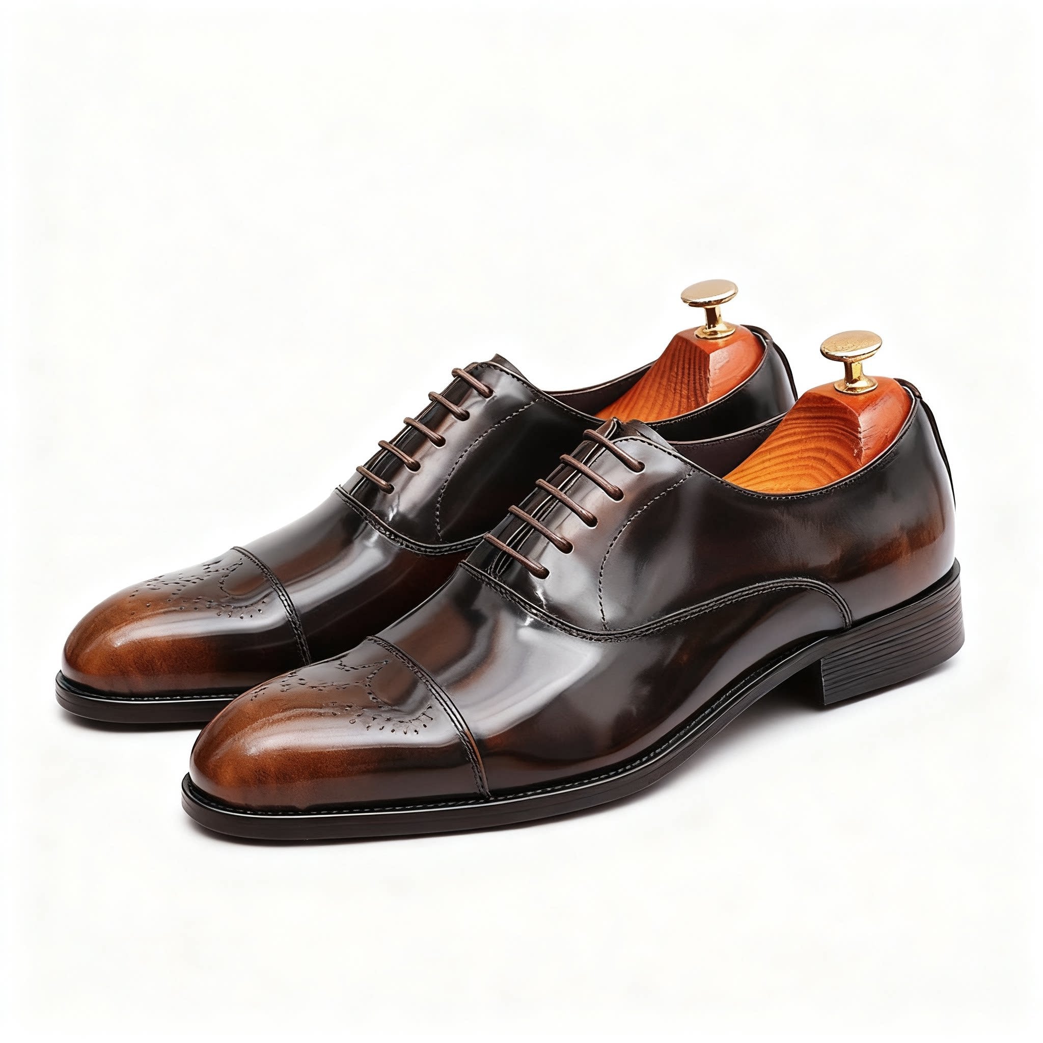 Burnished Cap - Toe Oxford Shoes Business Formal Dress Shoes Menyes