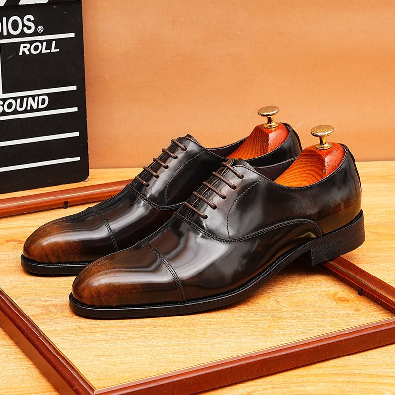 Burnished Cap - Toe Oxford Shoes Business Formal Dress Shoes Menyes