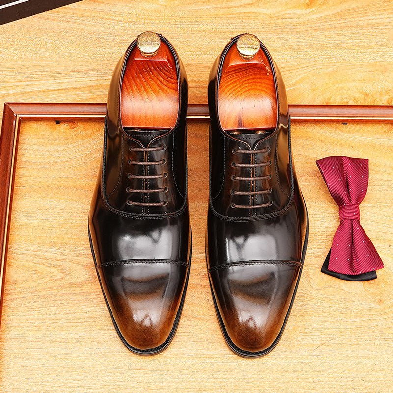 Burnished Cap - Toe Oxford Shoes Business Formal Dress Shoes Menyes