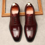 Burnished Cap - Toe Oxford Shoes Modern Groom Dress Shoes Menyes