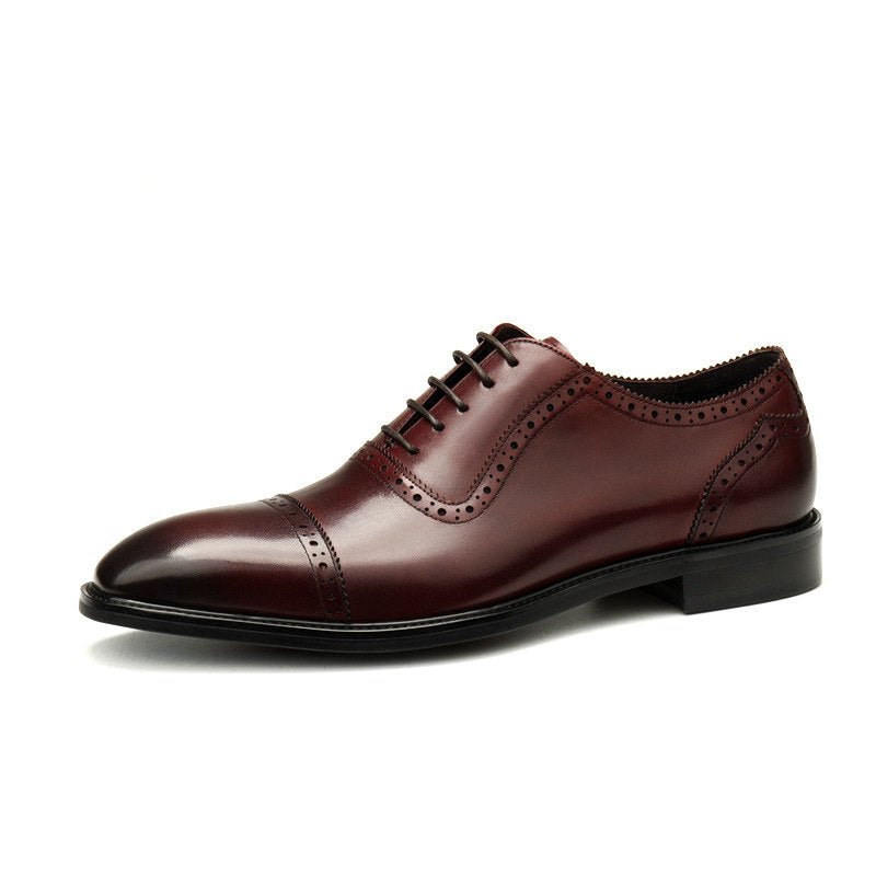 Burnished Cap - Toe Oxford Shoes Modern Groom Dress Shoes Menyes
