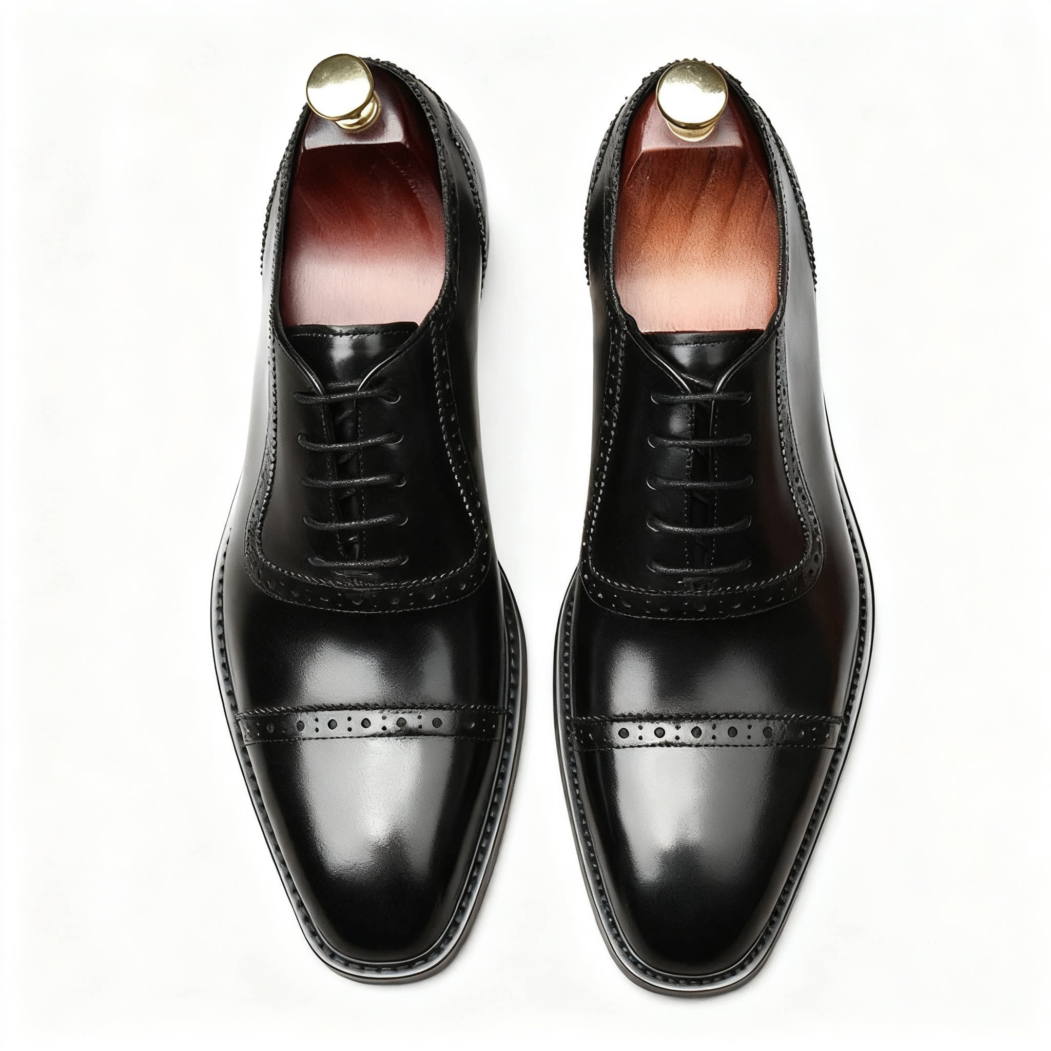 Burnished Cap - Toe Oxford Shoes Modern Groom Dress Shoes Menyes