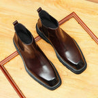 business formal boots men slip on thick sole chelseayes