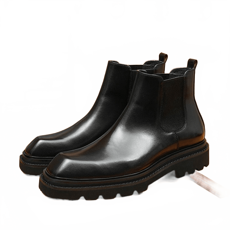 business formal boots men slip on thick sole chelseayes